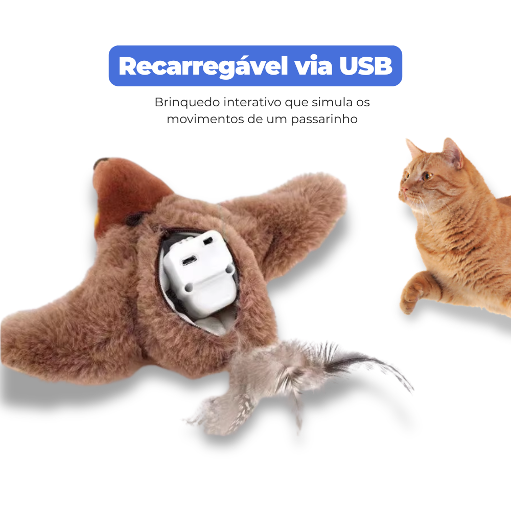 Passarinho Interativo Elétrico Bird Tazzy 2.0 Bigodinhos