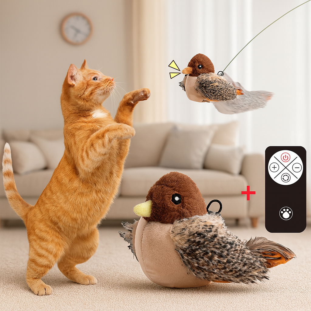 Passarinho Interativo Elétrico Bird Tazzy 2.0 Bigodinhos