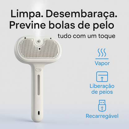Escova 3 em 1 a Vapor recarregável - Bigodinhos
